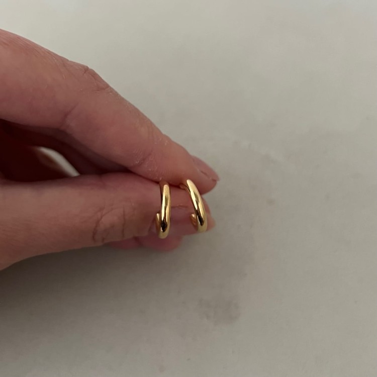 Srebrne pozłacane kolczyki koła małe