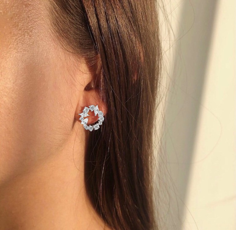 Srebrne kolczyki koła z cyrkoniami ROSA