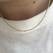 Srebrny pozłacany naszyjnik choker kulka DELIKATNOŚĆ