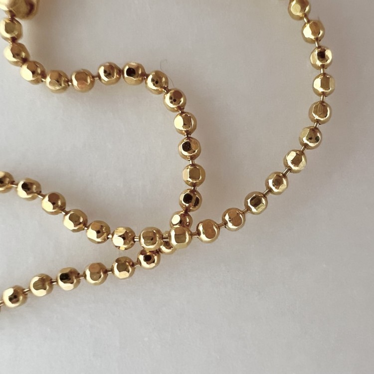 Srebrny pozłacany naszyjnik choker kulka DELIKATNOŚĆ