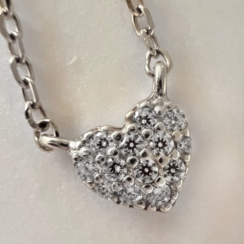 Srebrny naszyjnik z cyrkoniami SERCE NA CODZIEŃ