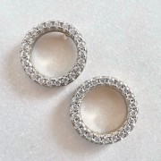 Srebrne kolczyki koła z cyrkoniami 11mm