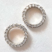 Srebrne kolczyki koła z cyrkoniami 9mm