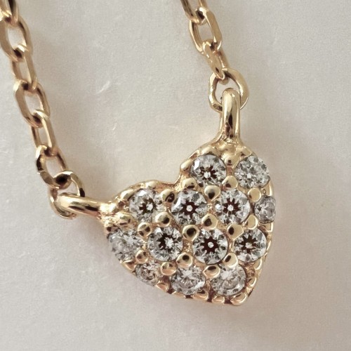 Srebrny pozłacany naszyjnik z cyrkoniami SERCE NA CODZIEŃ