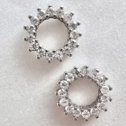 Srebrne kolczyki koła z cyrkoniami BŁYSK