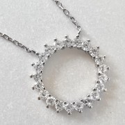 Srebrny naszyjnik z cyrkoniami KOŁO