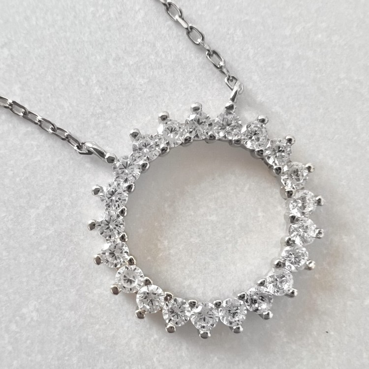 Srebrny naszyjnik z cyrkoniami KOŁO