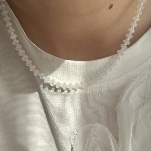 Naszyjnik JADEIT KOKOSOWY kamienie naturalne