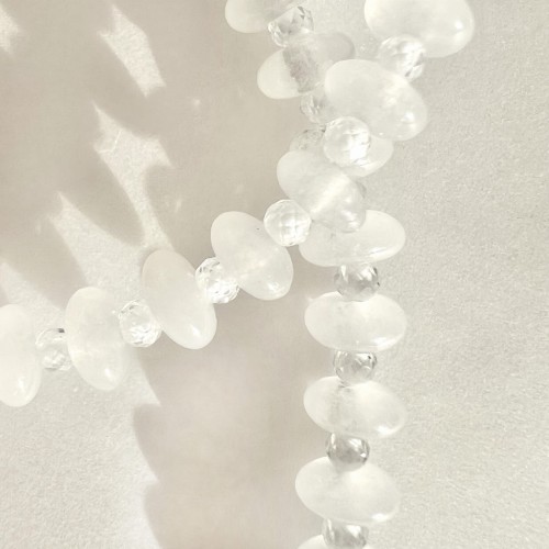 Naszyjnik JADEIT KOKOSOWY kamienie naturalne