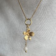 Srebrny pozłacany naszyjnik KWIAT MAGNOLIA