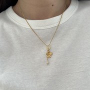 Srebrny pozłacany naszyjnik KWIAT MAGNOLIA