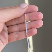 Bransoletka na kostkę OPAL OPALIZUJĄCY kamienie naturalne biała