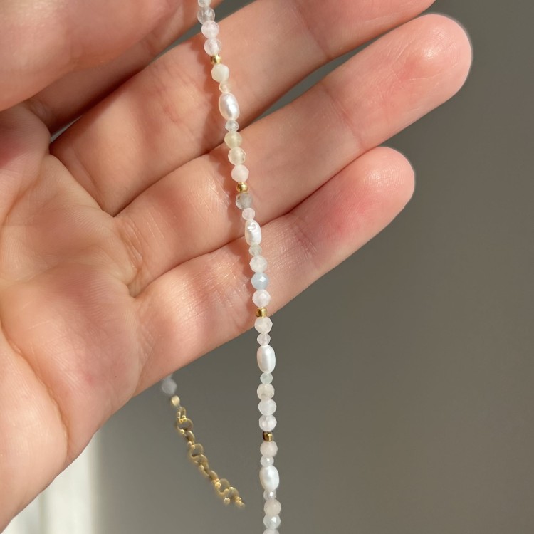 Naszyjnik MORGANIT WIOSNA kamienie naturalne