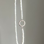 Naszyjnik ZAPIĘCIE KOŁO masa perłowa MUSZLA kamienie naturalne biały