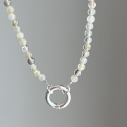 Naszyjnik ZAPIĘCIE KOŁO kwarc rutylowy SŁOŃCE kamienie naturalne żółty