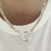 Naszyjnik ZAPIĘCIE KOŁO kwarc rutylowy SŁOŃCE kamienie naturalne żółty