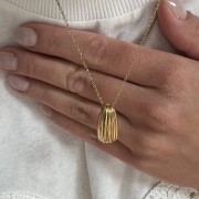 Srebrny pozłacany naszyjnik MUSZELKA