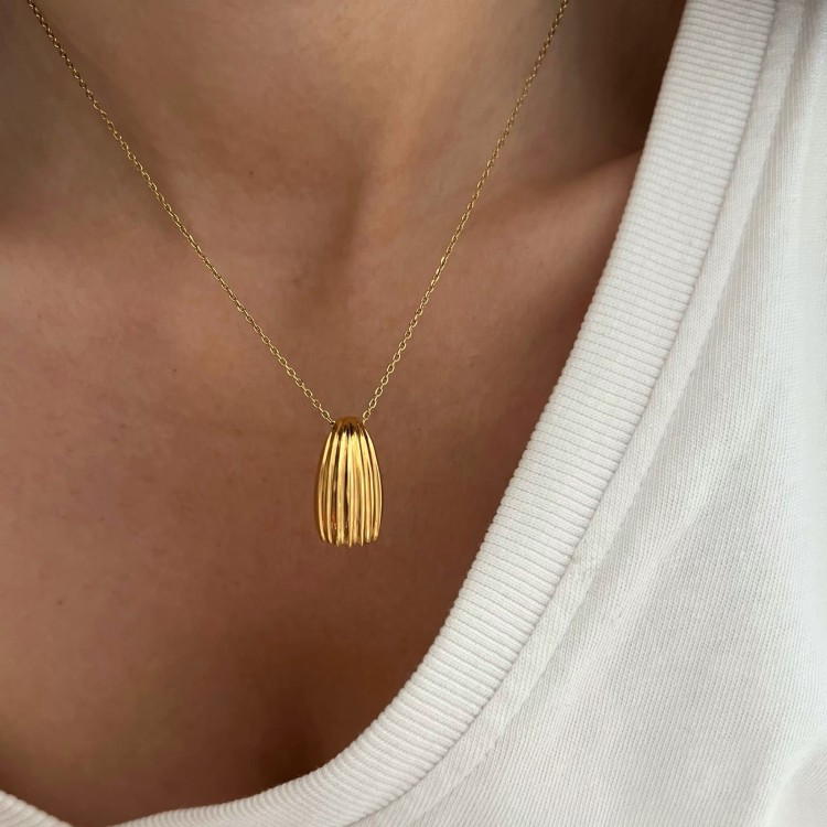 Srebrny pozłacany naszyjnik MUSZELKA