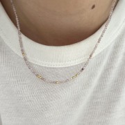 Naszyjnik MALINA kryształ górski kamienie naturalne