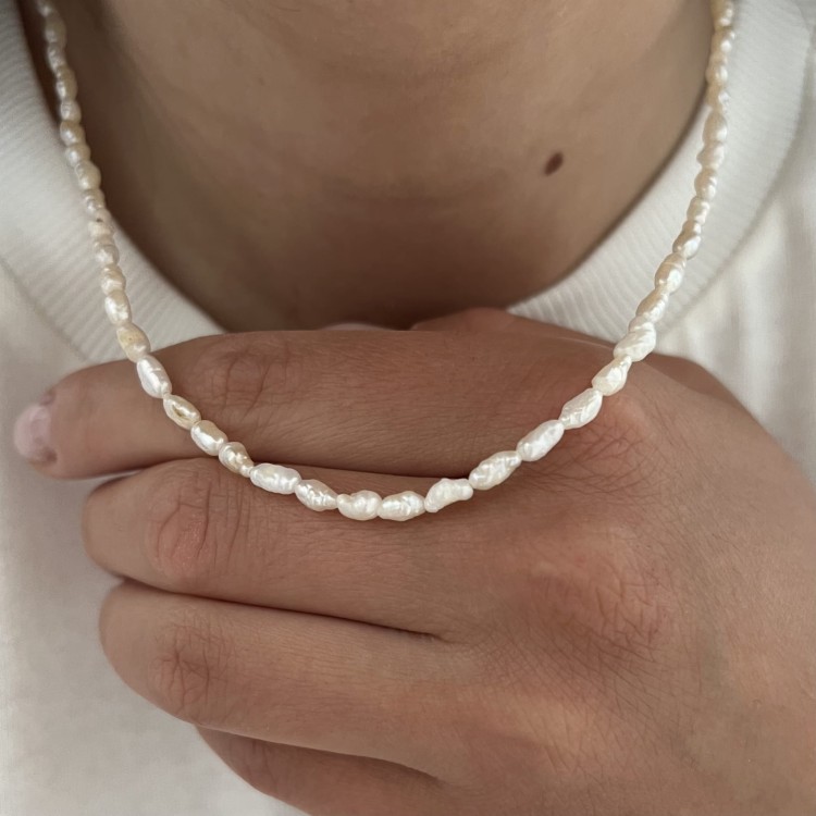 Naszyjnik z naturalnych pereł NIEIDEALNY