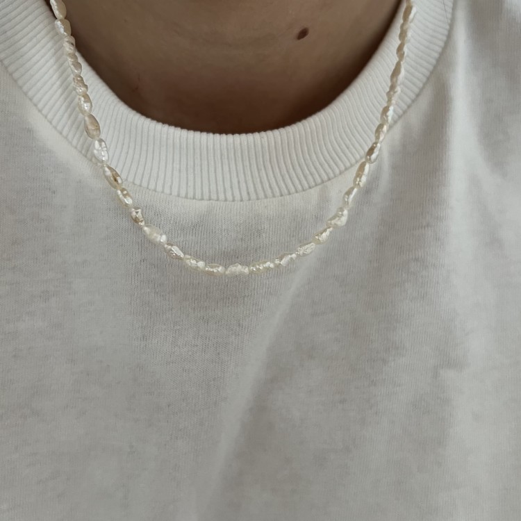 Naszyjnik z naturalnych pereł NIEIDEALNY