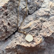 Srebrny pozłacany naszyjnik SUROWY