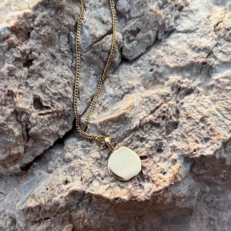 Srebrny pozłacany naszyjnik SUROWY