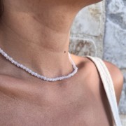 Naszyjnik ZAPIĘCIE KOŁO chalcedon JEANS kamienie naturalne niebieski