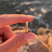 Srebrny pozłacany pierścionek KULKA