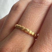 Srebrny pozłacany pierścionek KULKA