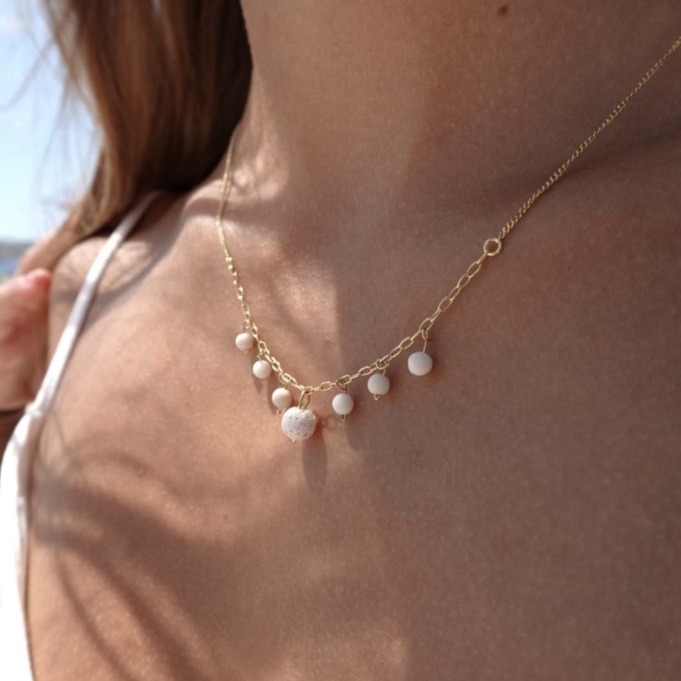 Srebrny naszyjnik lawa wulkaniczna SIŁA