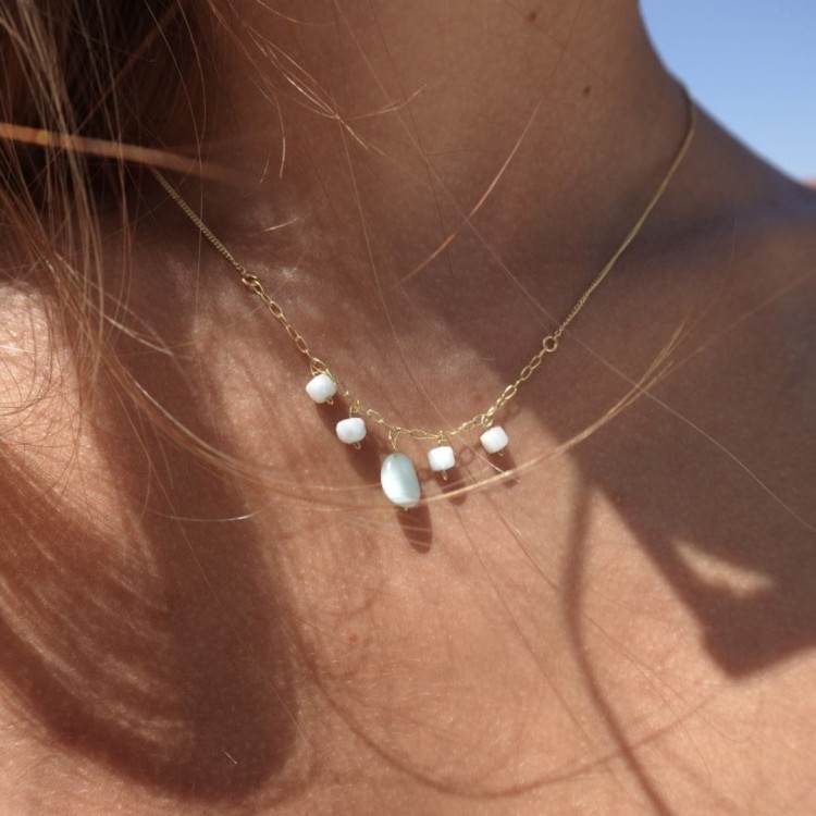 Srebrny naszyjnik angelit TAJEMNICA