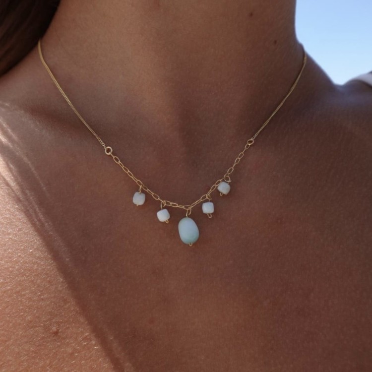 Srebrny naszyjnik angelit TAJEMNICA