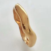 Srebrny pozłacany pierścionek nieregularny