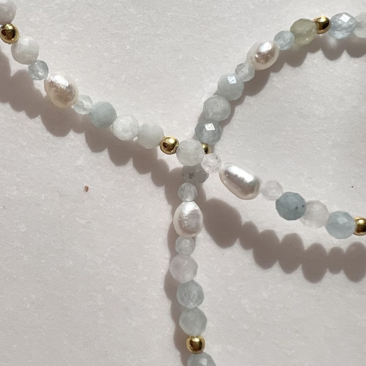 Naszyjnik MORGANIT WIOSNA kamienie naturalne