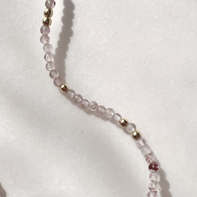 Naszyjnik MALINA kryształ górski kamienie naturalne