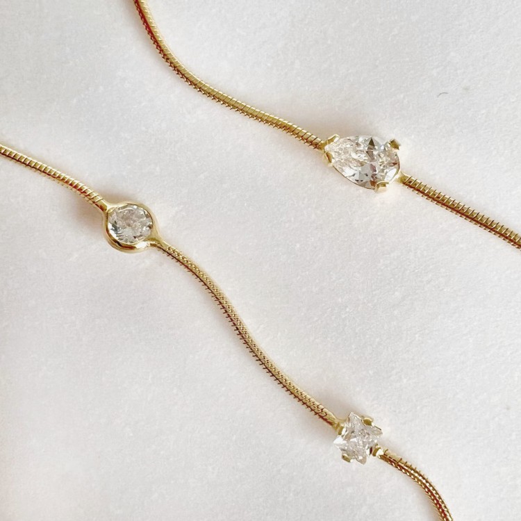 Srebrny pozłacany naszyjnik choker z cyrkoniami