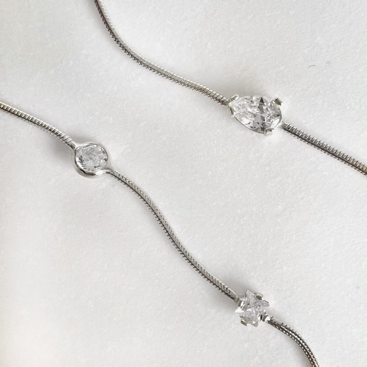 Srebrny naszyjnik choker z cyrkoniami