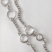 Srebrny naszyjnik KOLOROWY odcień brylantowy