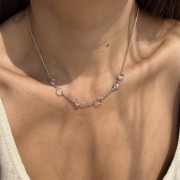 Srebrny naszyjnik KOLOROWY odcień brylantowy