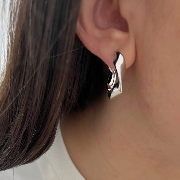 Srebrne kolczyki koła FALA