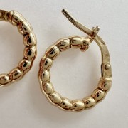 Srebrne pozłacane kolczyki koła kulki mini