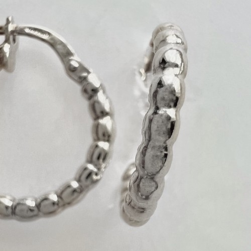 Srebrne pozłacane kolczyki koła kulki mini