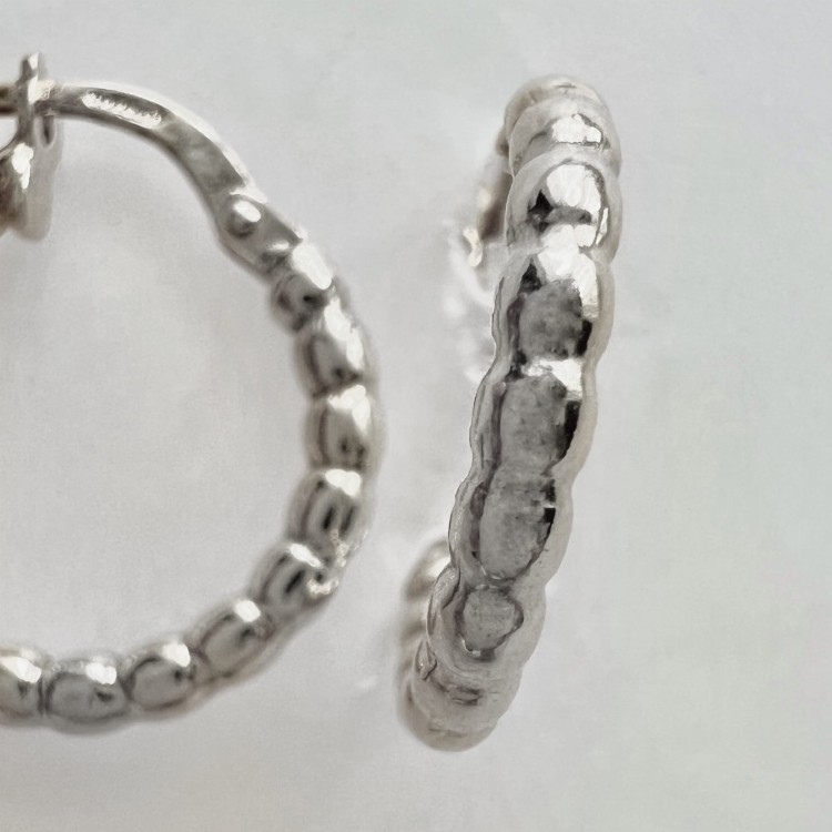 Srebrne pozłacane kolczyki koła kulki mini