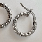 Srebrne pozłacane kolczyki koła kulki mini