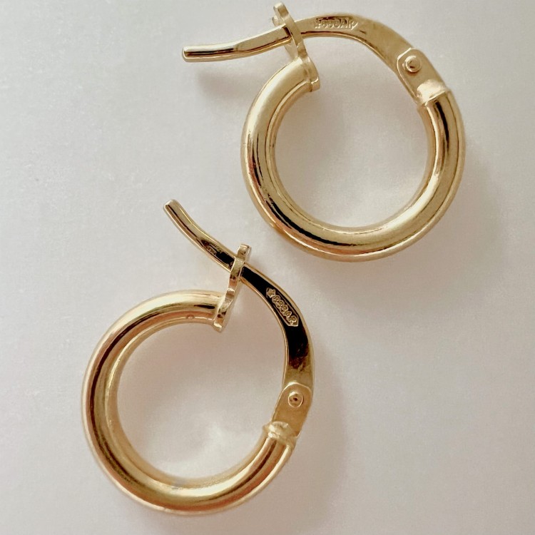 Srebrne pozłacane kolczyki koła