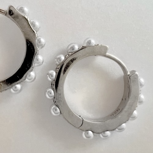 Srebrne kolczyki koła PEREŁKI