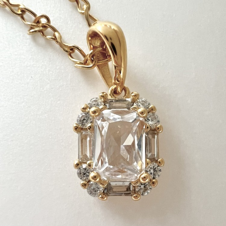 Srebrny pozłacany naszyjnik WYTWORNY