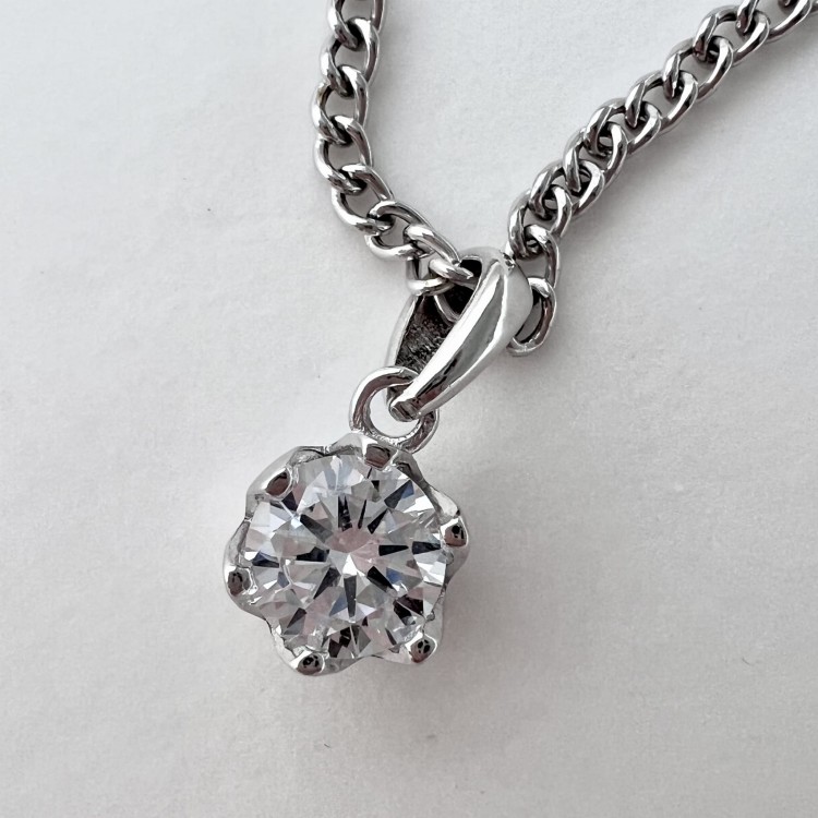 Srebrny naszyjnik z cyrkonią LUKSUS