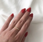 Srebrny pozłacany pierścionek obrączka z cyrkoniami
